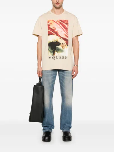 Alexander Mcqueen Mcqueen Skull Straight Leg Jeans In Blue Washed