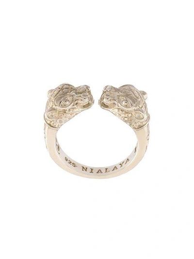 Shop Nialaya Jewelry Panther Ring In Grey