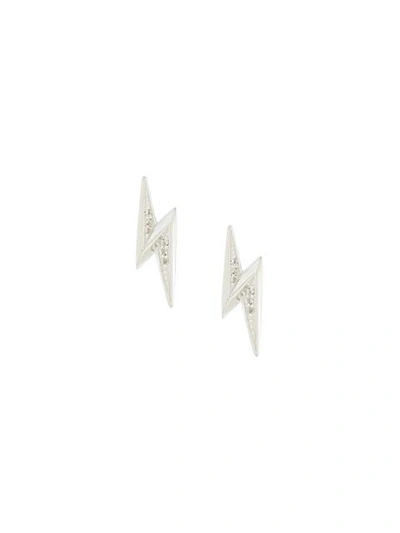 Shop Astley Clarke 'mini Lightning Bolt Biography' Stud Earrings In Metallic