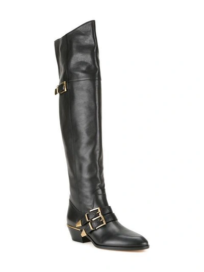 Shop Chloé Over The Knee Boots In Black