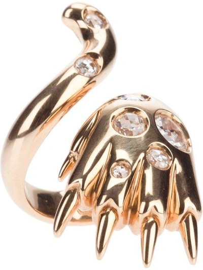 Shop Paolo Piovan Tiger Claw Ring In Metallic