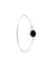 Marc Jacobs Enamel Logo Disc Hinge Bracelet In Silver/black