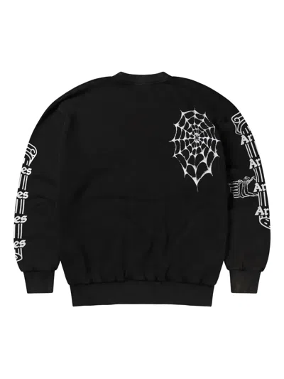 Aries Spider-web Sweatshirt In Black