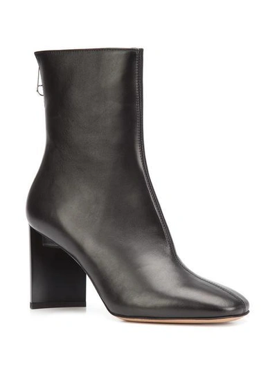 Shop Maison Margiela Block Heel Ankle Boots - Black