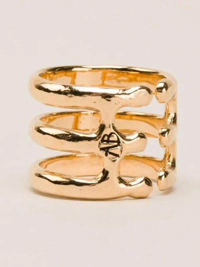 Shop Aurelie Bidermann 'esteban' Ring In Metallic