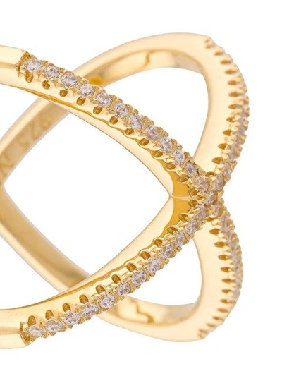 Shop Nialaya Jewelry Crossover Ring In Yellow
