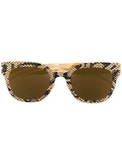 Shop Mykita 'python' Sunglasses In Grey