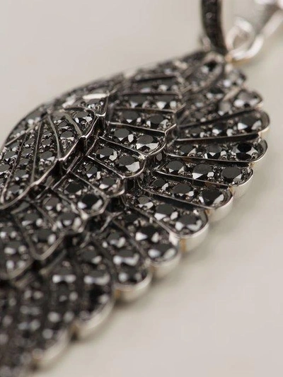 Shop Garrard Diamond Wing Earrings In Black