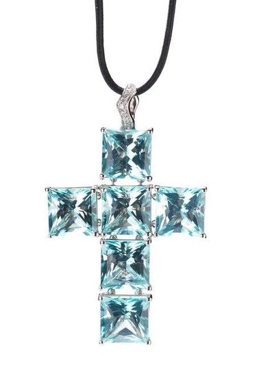 Shop Gavello Cross Pendant Necklace In Blue