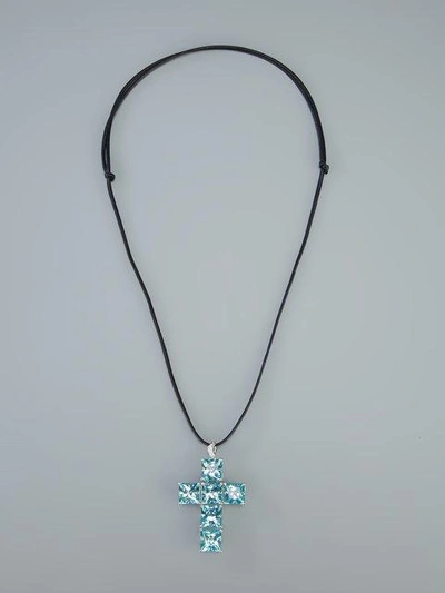 Shop Gavello Cross Pendant Necklace In Blue