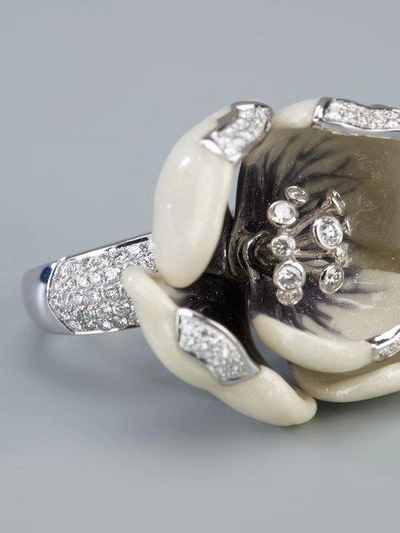 Shop Madame 18kt White Gold And Diamond Tulip Ring In Metallic