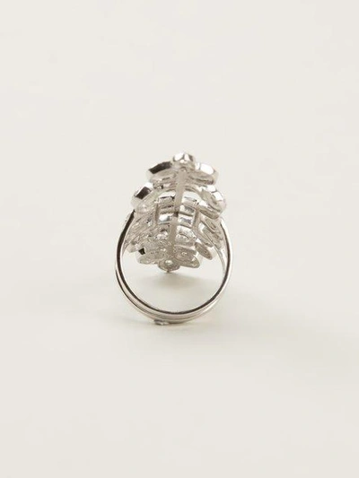 Shop Nikos Koulis Pavé Diamond Embellished Ring In Metallic
