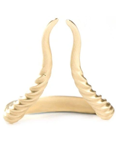 Shop Marc Alary Gazelle Horns Ring In Yg