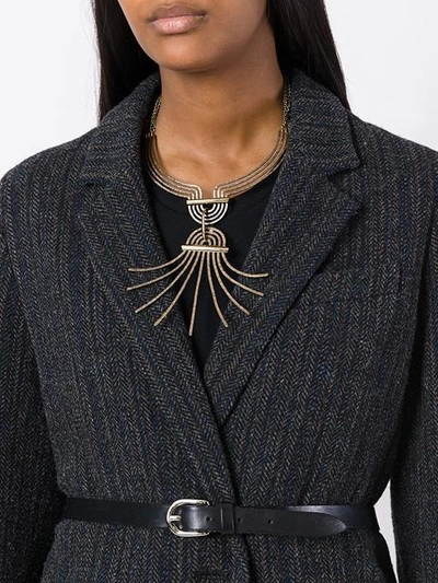Shop Lanvin Spiral Spread Necklace In Metallic