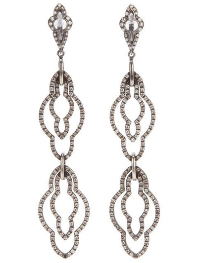 Shop Loree Rodkin Drop Diamond Earrings In Metallic