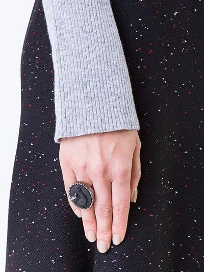 Shop Amedeo Elephant Ring In Metallic