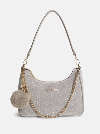 Guess Factory Holly Faux-fur Shoulder Bag In Gray