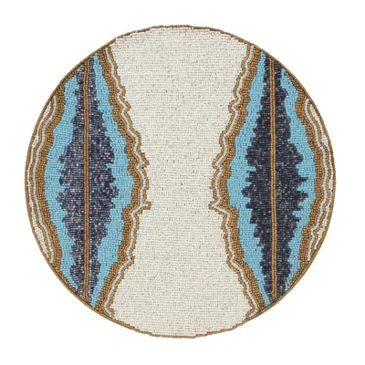 Tiramisu Blue Lagon Beaded Placemat In Multi