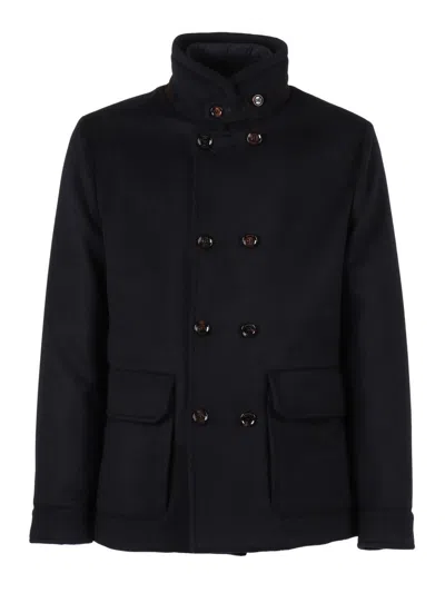 Moorer Tailored Black Jacket With Classic Lapel And Button Closure In Black