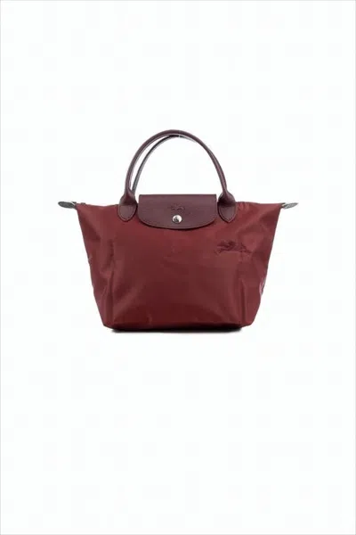 Longchamp Trapezoidal Tote Bag In Glossy Nylon In Brown
