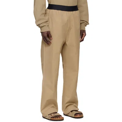Essentials Fear Of God  Tan Cotton Lounge Pants Oak In Brown