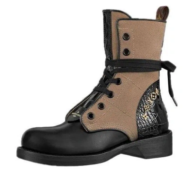 Pre-owned Louis Vuitton (wmns)  Lv Metropolis Flat Ranger Boots 'brown' In Multi