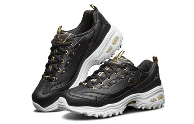 Skechers (wmns)  D'lites Low-top Daddy Shoes Black/gold In Multi