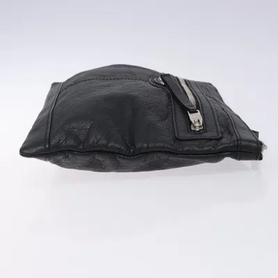 Pre-owned Balenciaga Clip Black Leather Clutch Bag ()