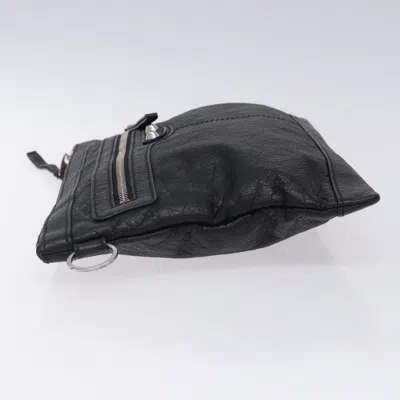 Pre-owned Balenciaga Clip Black Leather Clutch Bag ()