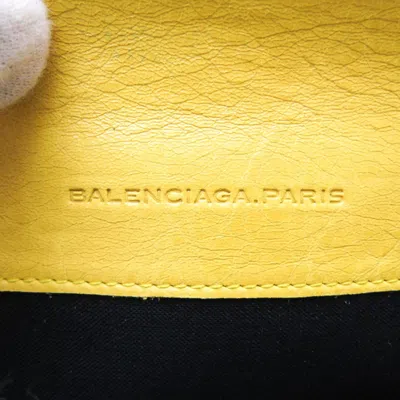 Pre-owned Balenciaga Classic Yellow Leather Wallet  ()