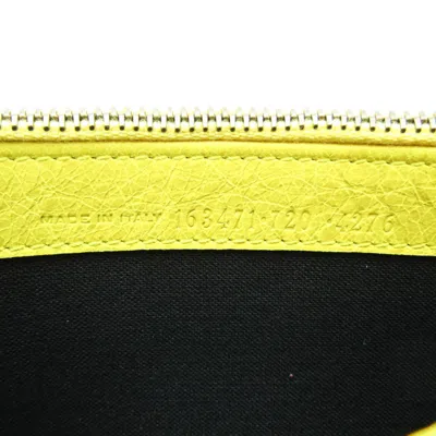 Pre-owned Balenciaga Classic Yellow Leather Wallet  ()
