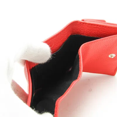 Pre-owned Balenciaga Essential Orange Leather Wallet  ()