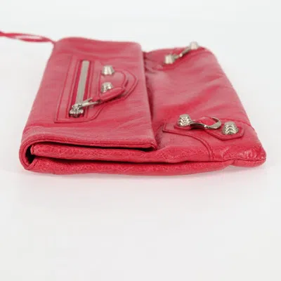 Pre-owned Balenciaga Giant Envelope Red Leather Clutch Bag ()