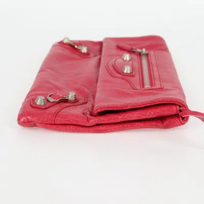 Pre-owned Balenciaga Giant Envelope Red Leather Clutch Bag ()