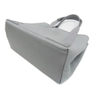 Pre-owned Balenciaga Navy Cabas Grey Leather Tote Bag () In Gray