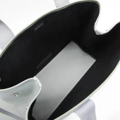 Pre-owned Balenciaga Navy Cabas Grey Leather Tote Bag () In Gray