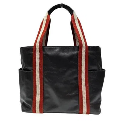 Pre-owned Bally Dark Brown Leather Canvas Tote Bag ()