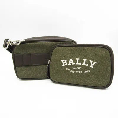 Pre-owned Bally Khaki Canvas Shoulder Bag () In Brown
