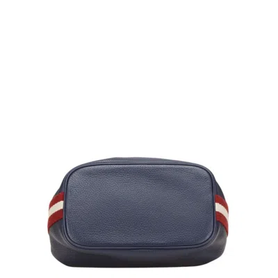 Pre-owned Bally Navy Leather Handbag Shoulder Bag () In Blue