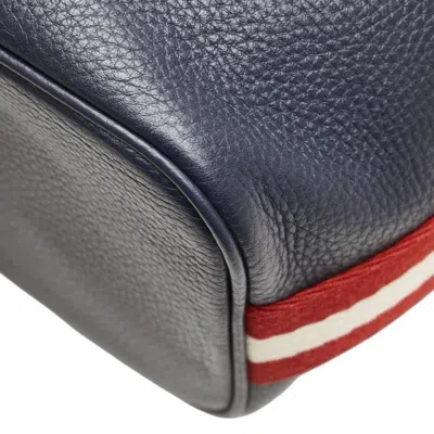 Pre-owned Bally Navy Leather Handbag Shoulder Bag () In Blue