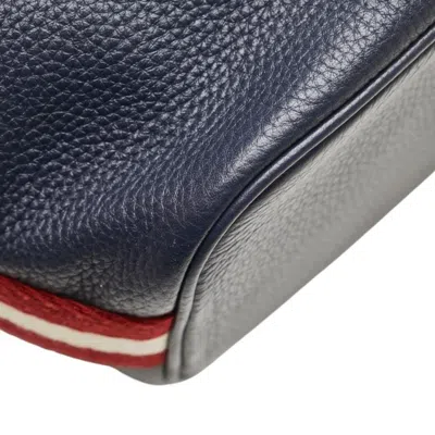 Pre-owned Bally Navy Leather Handbag Shoulder Bag () In Blue