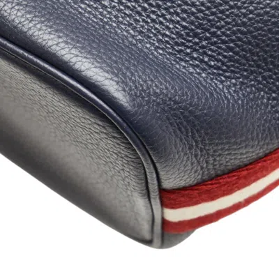 Pre-owned Bally Navy Leather Handbag Shoulder Bag () In Blue