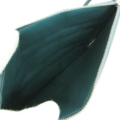 Pre-owned Bottega Veneta Bloc Turquoise Leather Clutch Bag () In Blue