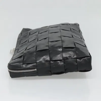 Pre-owned Bottega Veneta Intrecciato Black Leather Clutch Bag ()