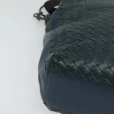 Pre-owned Bottega Veneta Intrecciato Blue Leather Shoulder Bag ()