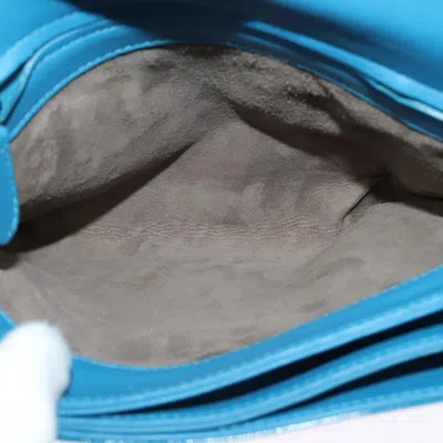 Pre-owned Bottega Veneta Intrecciato Blue Leather Shoulder Bag ()