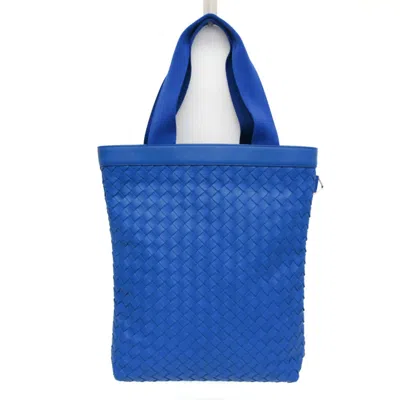 Pre-owned Bottega Veneta Intrecciato Blue Leather Tote Bag ()