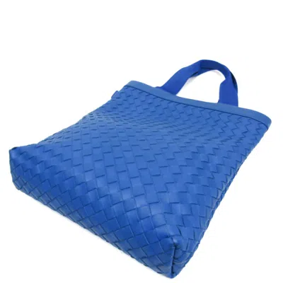 Pre-owned Bottega Veneta Intrecciato Blue Leather Tote Bag ()