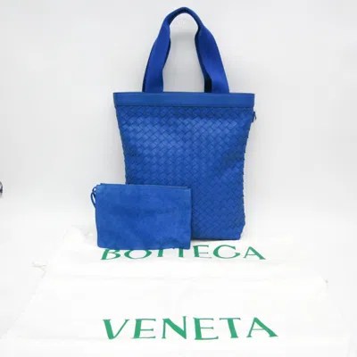 Pre-owned Bottega Veneta Intrecciato Blue Leather Tote Bag ()