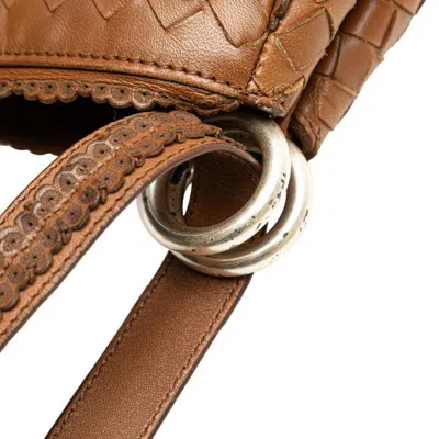 Pre-owned Bottega Veneta Intrecciato Brown Leather Shoulder Bag ()